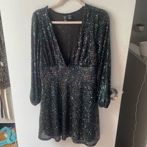 Windsor Black Iridescent Sequin Dress